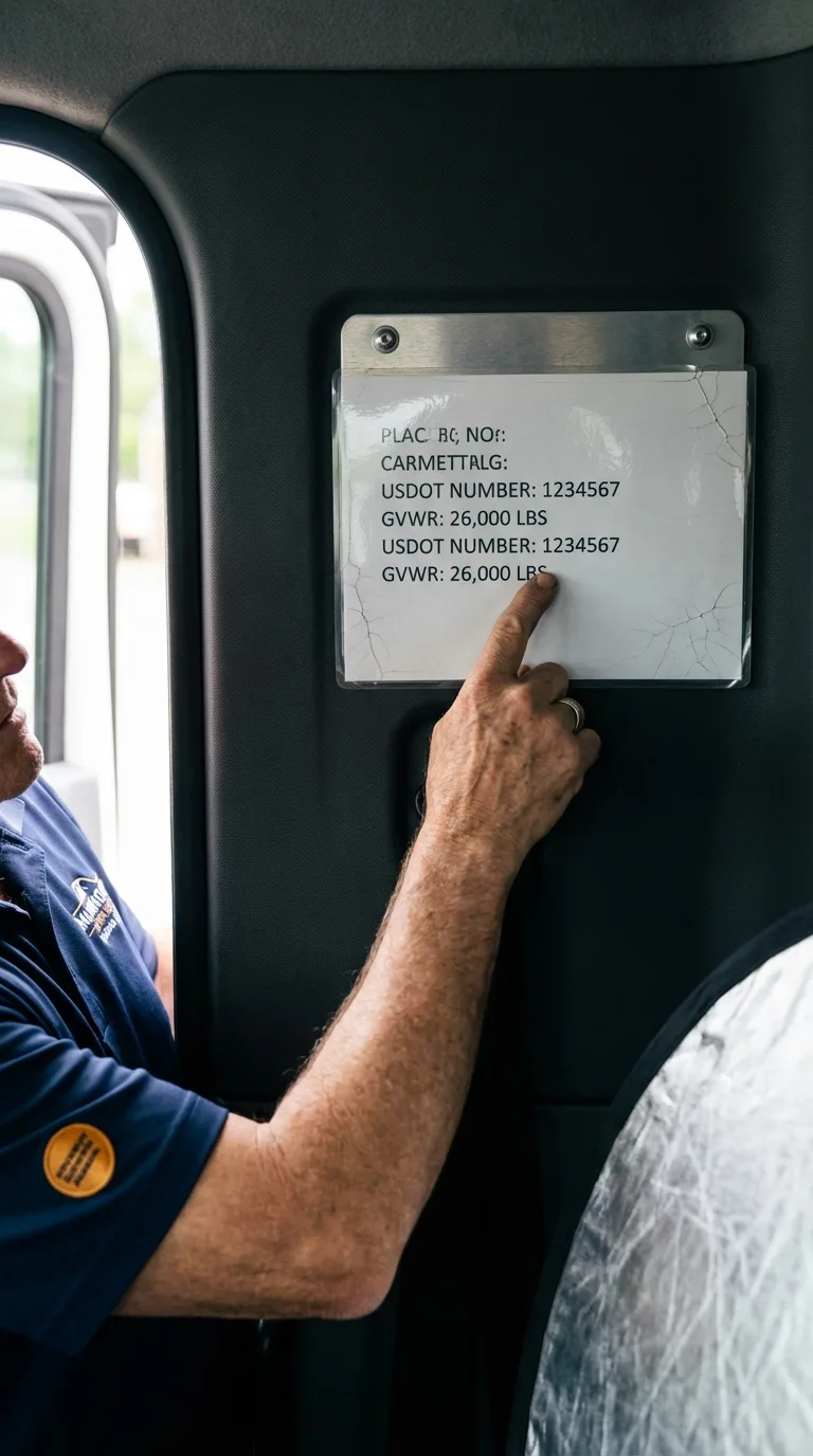 USDOT licensing placard verification in New York Mills